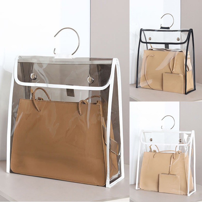 Feiona-Bag Storage Transparent Dust Bag Clear Purse Organizer Dustproof  HandbagStorage Hanging Bag Storage Bag